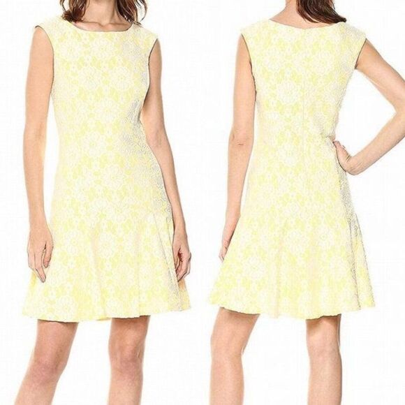 Nanette Lepore yellow Floral Lace Dress 6 - Picture 1 of 5